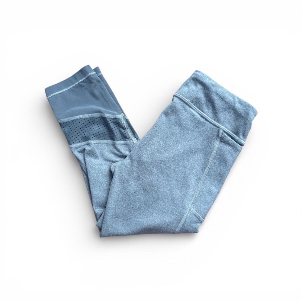 Athleta Light Gray Kids Athletic Leggings with Mesh Panels Girls Size M